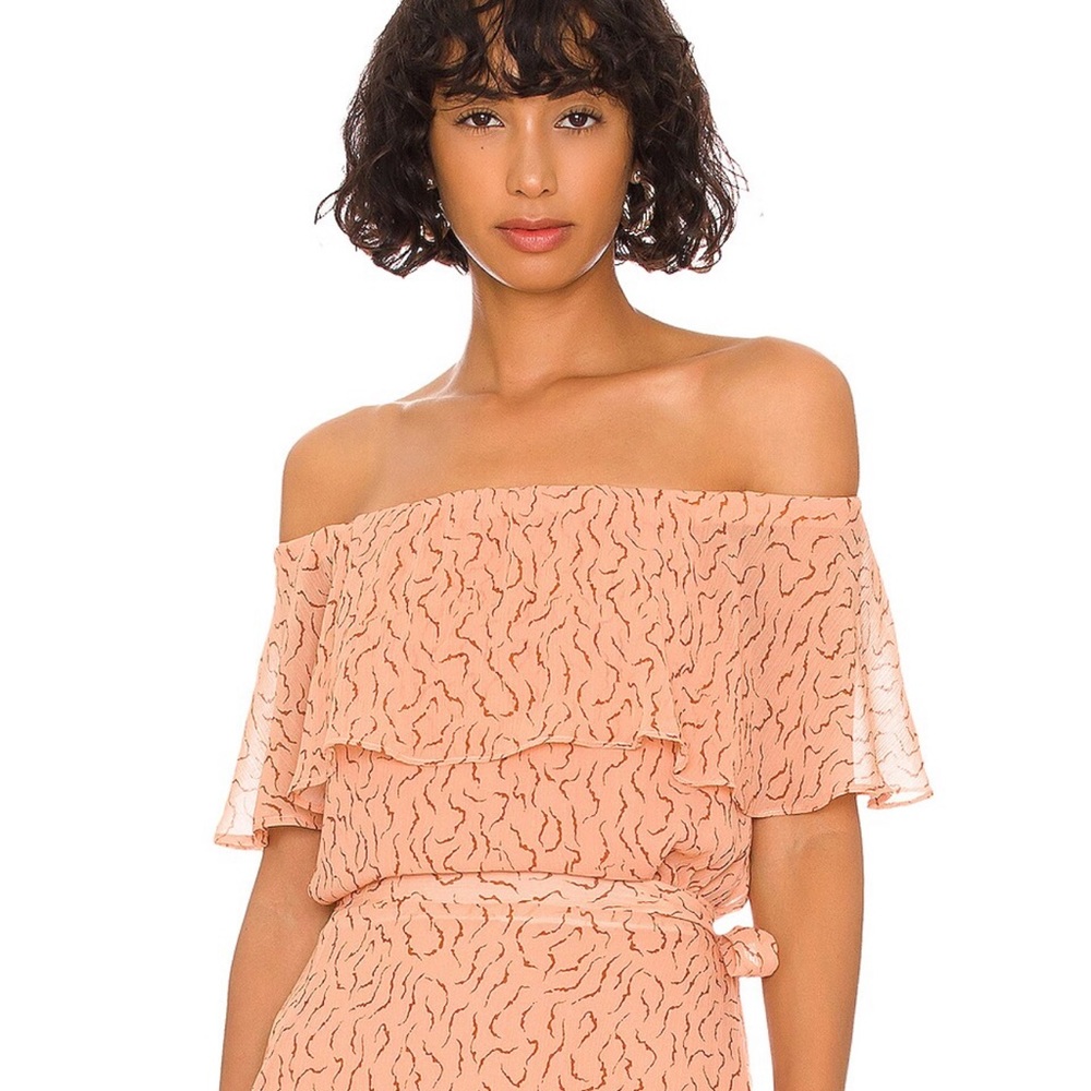 Krisa Off The Shoulder Ruffle Top in Reef